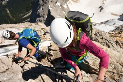 Klettersteiggeher am Klettersteig Dolomiten drei Zinnen
